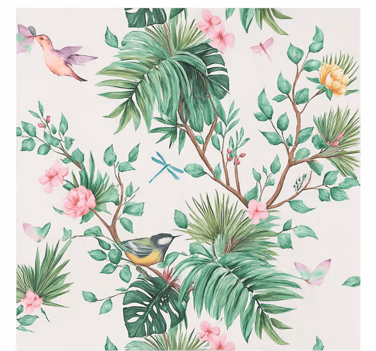 Mural de parede para a sala design de jardim tropical - TenStickers