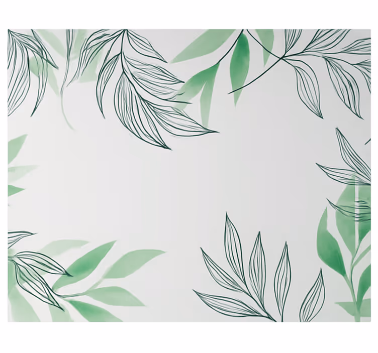 Mural de parede para a sala folhas tropicais penduradas - TenStickers