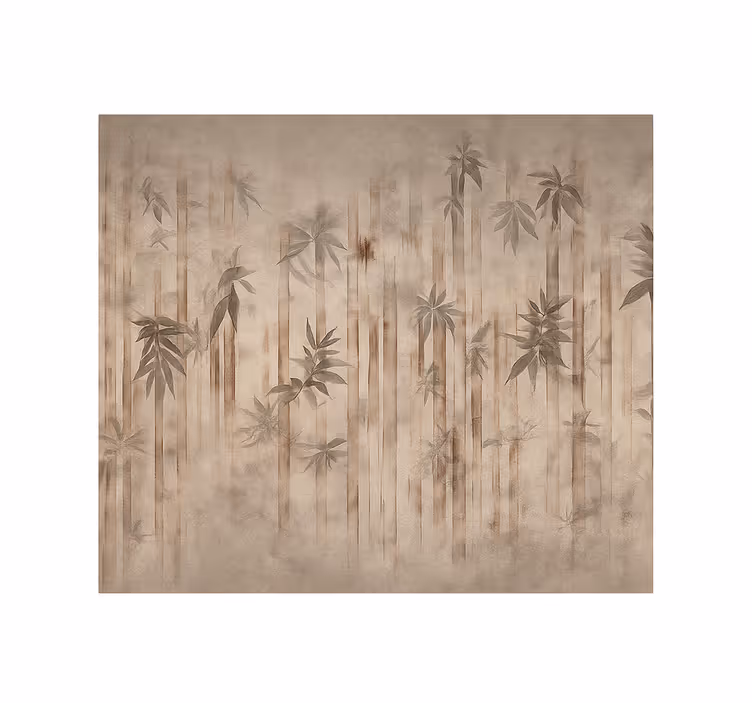 Mural de parede para a sala floresta de bambu vintage - TenStickers