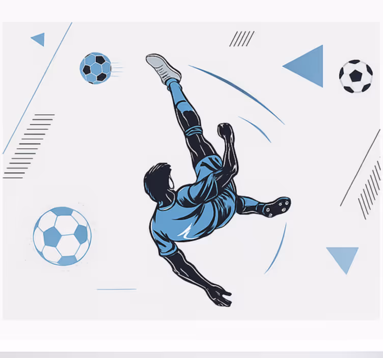 Mural de parede juvenis jogador azul atirando - TenStickers