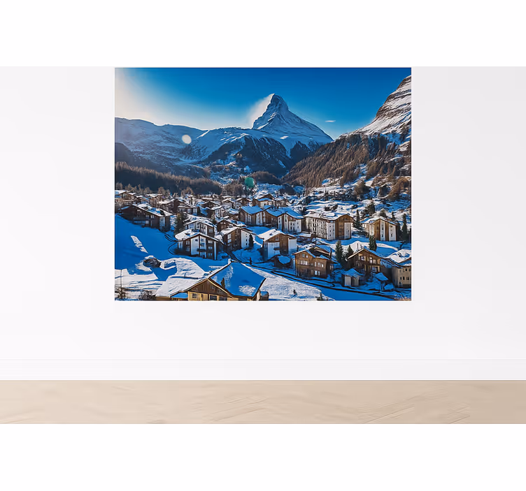 Mural de parede montanha lago oeschinen, suíça - TenStickers