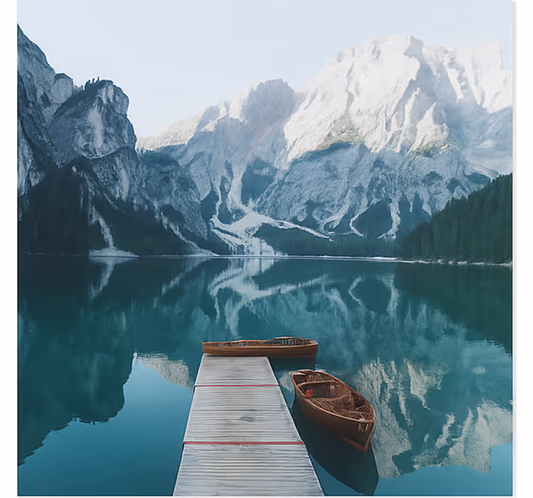 Mural de parede montanha lago di braies, dolomitas - TenStickers