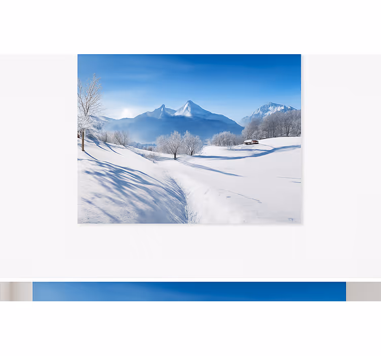 Mural de parede montanha trilha alpina de inverno - TenStickers