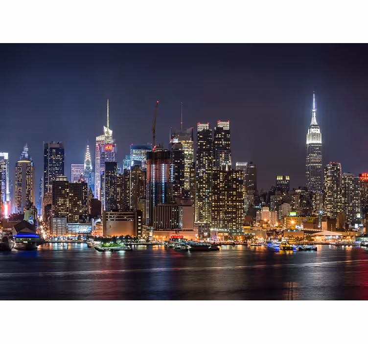 Fotomural Nova York à noite - TenStickers