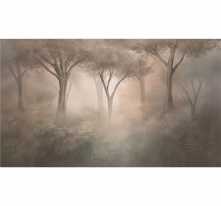Mural de parede bosques florestas sépia nebulosa - TenStickers