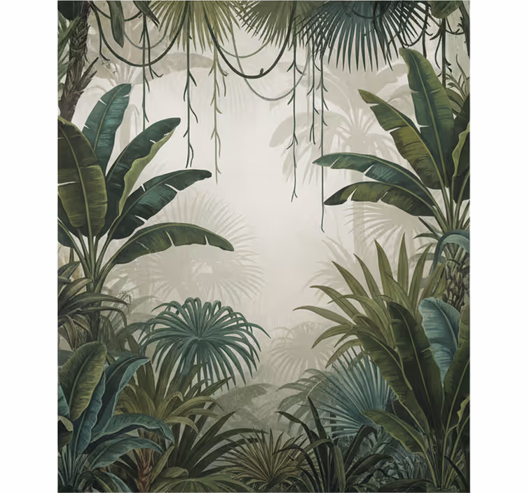 Mural de parede bosques refúgio retro na selva - TenStickers