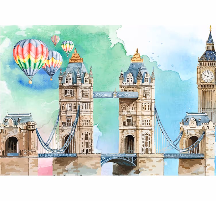 Murais de Parede Balão Sobre a Tower Bridge - TenStickers