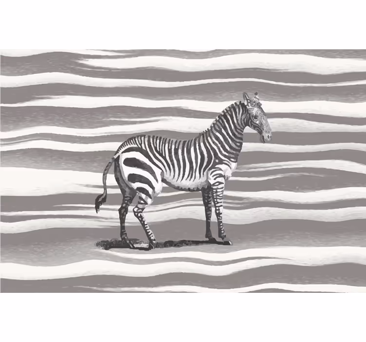 Mural de parede africano ilustração de zebra vintage - TenStickers