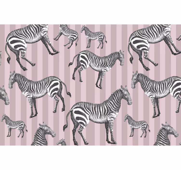 Mural de parede africano com padrão de zebra vintage - TenStickers