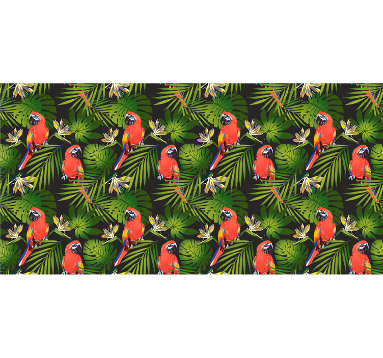 Fotomural selva papagaios coloridos em fundo cinza - TenStickers