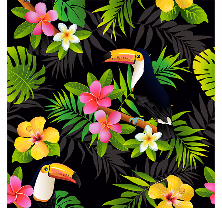 Fotomural selva vinil para móveis com plantas da jungla - TenStickers