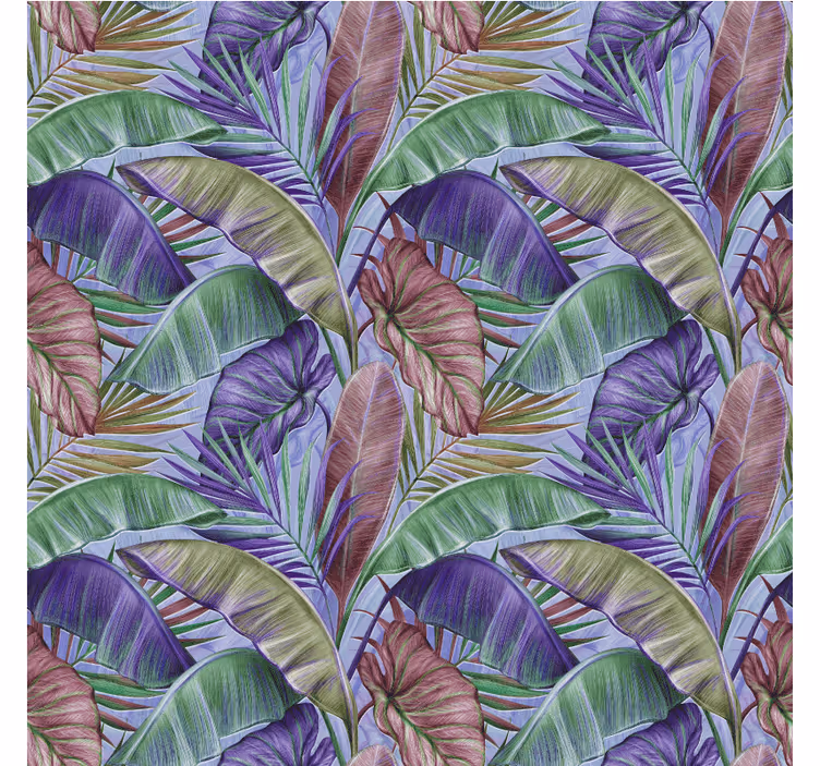 Fotomural selva com design de folhas roxas - TenStickers