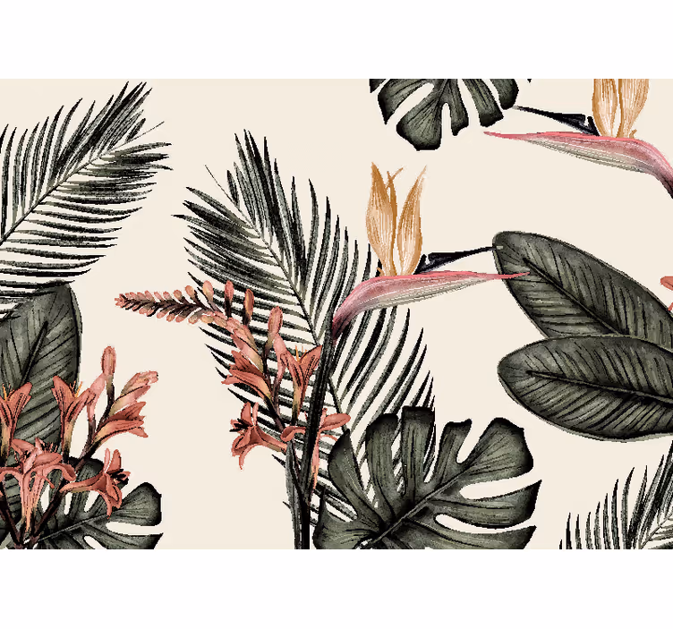 Fotomural selva carvão tropical - TenStickers