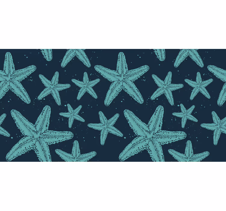 Fotomurais para casa de banho estrelas do mar azuis - TenStickers