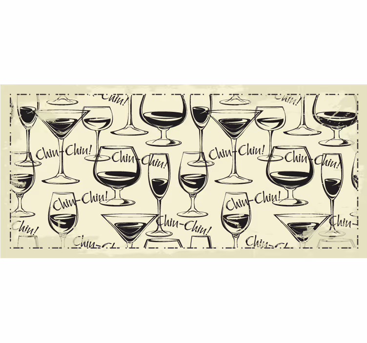 Mural de parede cozinha copos de vinho - TenStickers