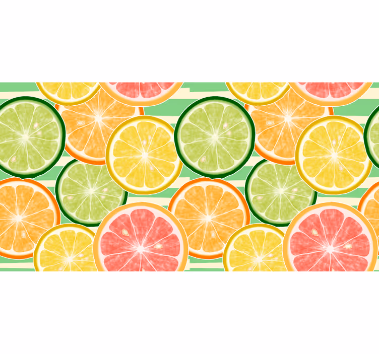 Mural de parede cozinha padrão de frutas cítricas - TenStickers
