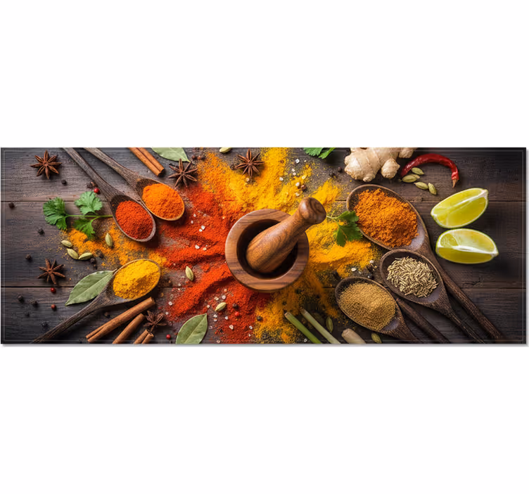 Mural de parede cozinha mundo explosivo de especiarias - TenStickers