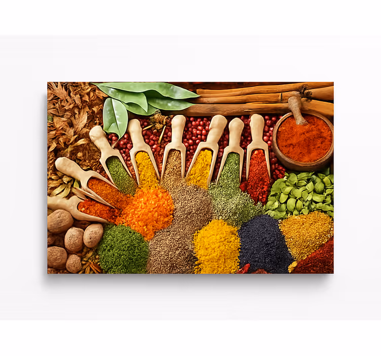 Mural de parede cozinha com design de especiarias realista - TenStickers