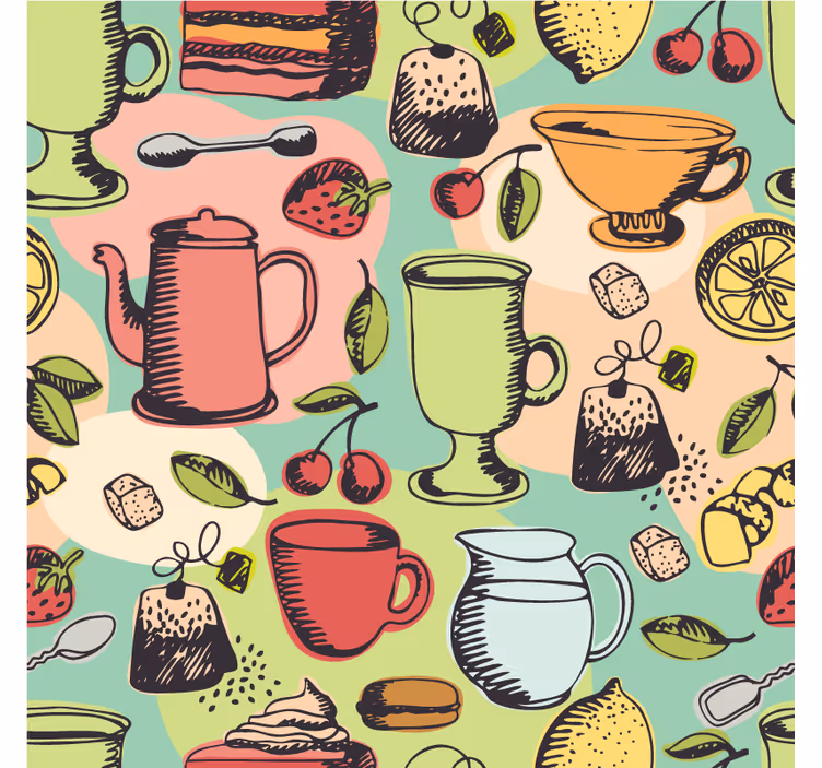Mural de parede cozinha alimentos da cozinha - TenStickers