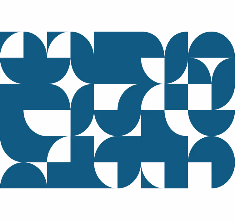 Mural de parede cozinha padrão geométrico azul círculo - TenStickers