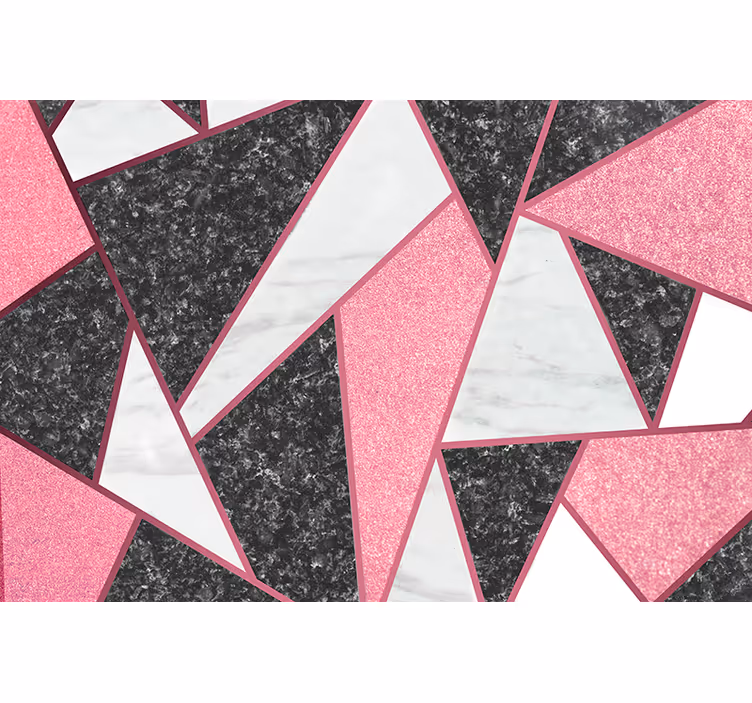 Mural de parede cozinha formas geométricas rosa e cinza - TenStickers