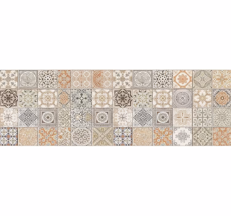 Mural de parede bege colagem vintage quente - TenStickers