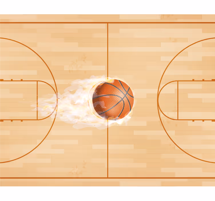 Mural de parede bege pista de basquete - TenStickers