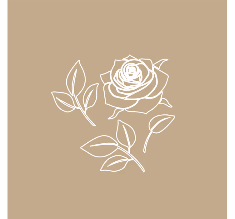 Mural de parede bege com padrão de rosas detalhado - TenStickers