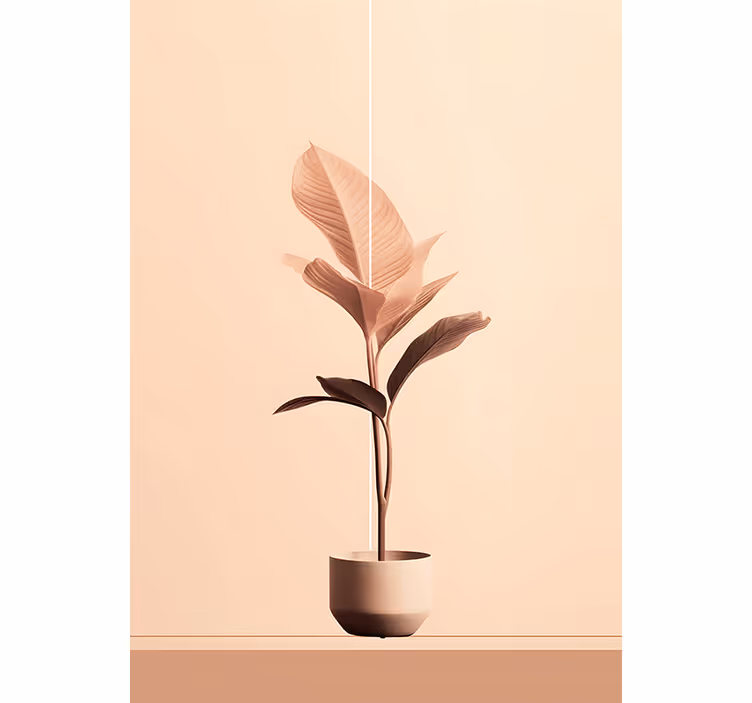 Mural de parede bege planta vertical em tons de bege - TenStickers