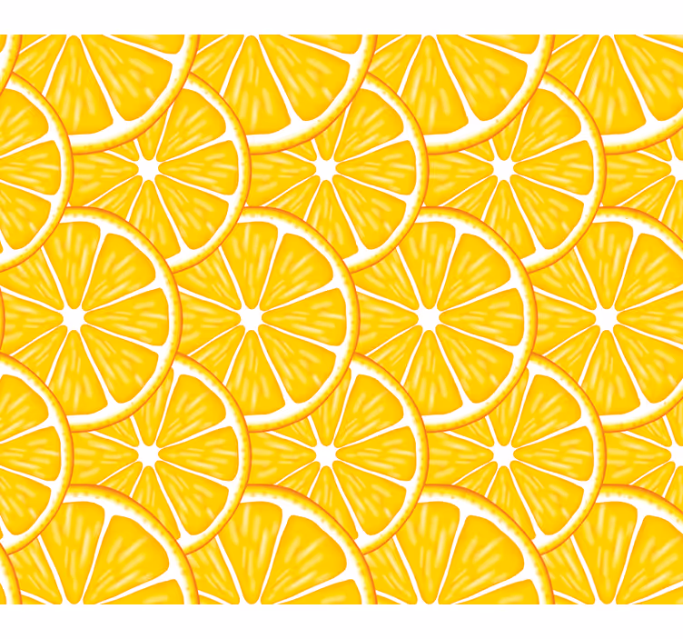 Mural de parede amarelo com padrão laranja - TenStickers