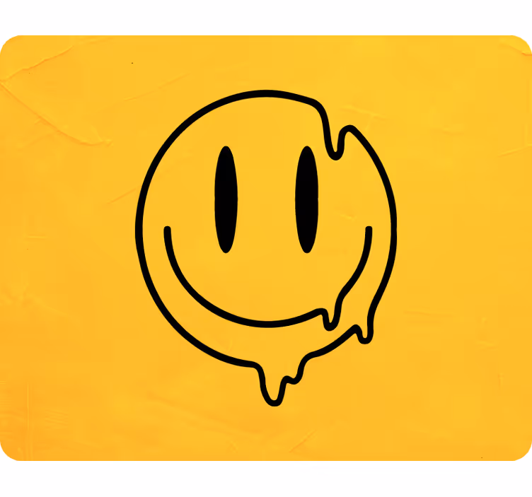 Mural de parede amarelo ícone de sorriso líquido - TenStickers