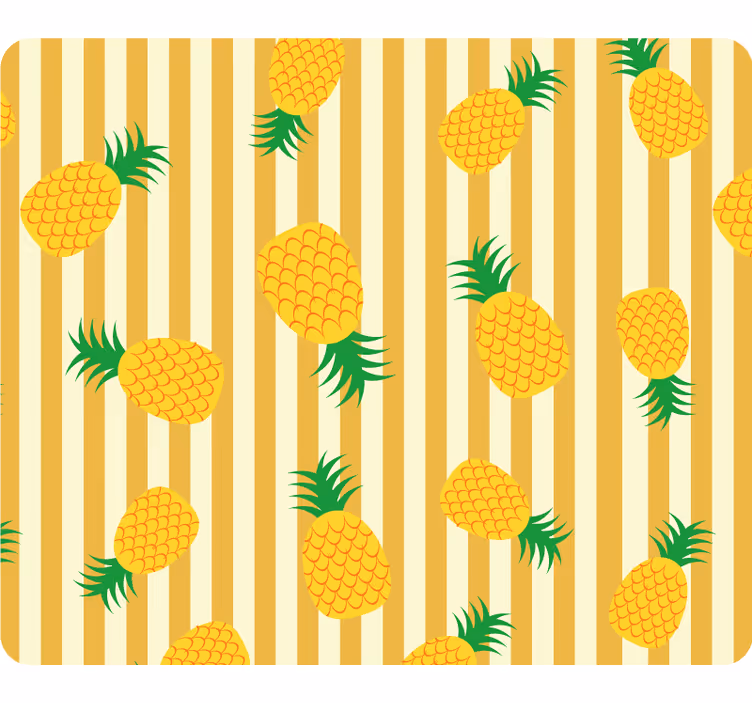 Mural de parede amarelo com padrão de abacaxi - TenStickers