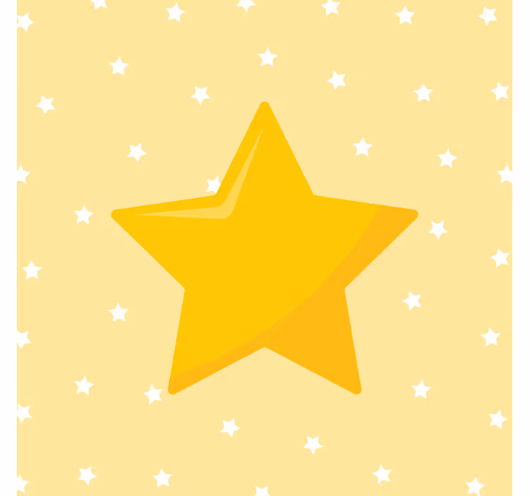 Mural de parede amarelo estrela clássica amarela - TenStickers