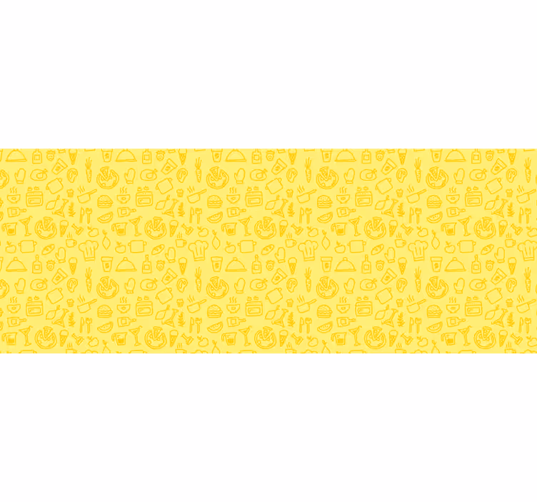 Mural de parede amarelo padrão de cozinha em miniatura - TenStickers