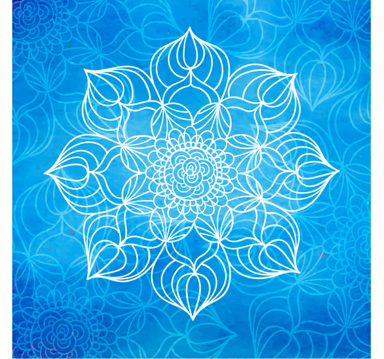 Mural de parede azul mandala de tinta azul - TenStickers