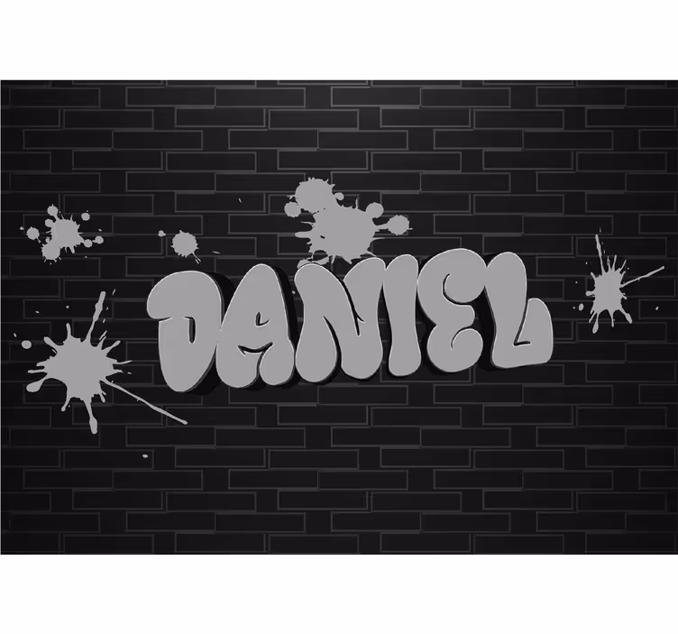 Mural de parede preto grafite com nome - TenStickers