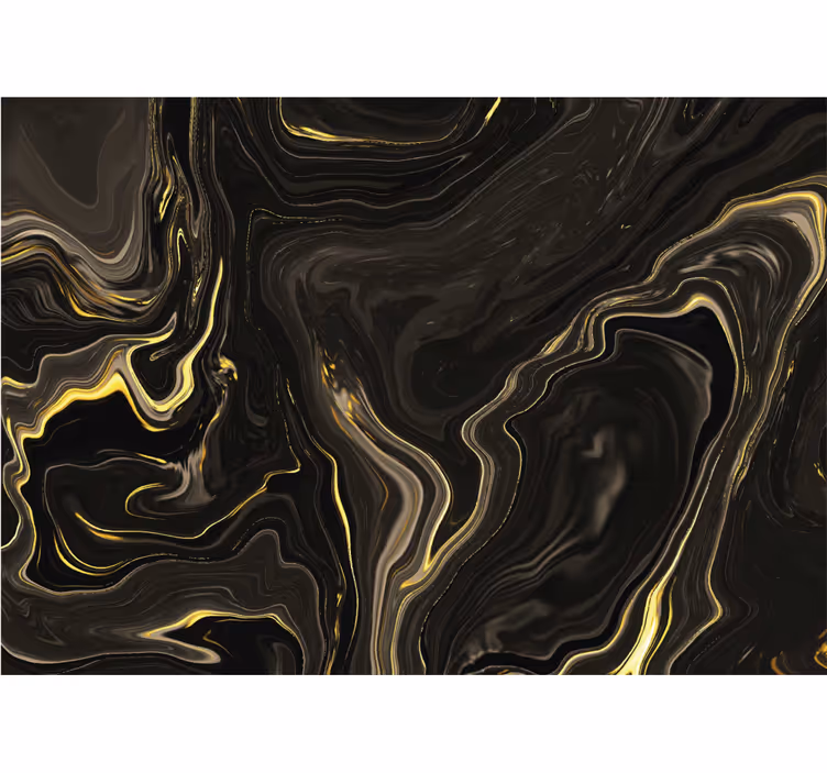 Mural de parede preto mármore preto e dourado - TenStickers