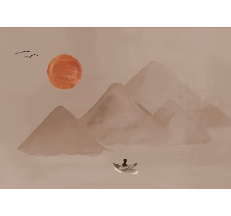 Mural de parede terracota com atmosfera japonesa - TenStickers