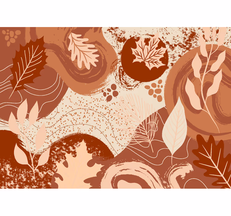 Mural de parede terracota com plantas e flores - TenStickers