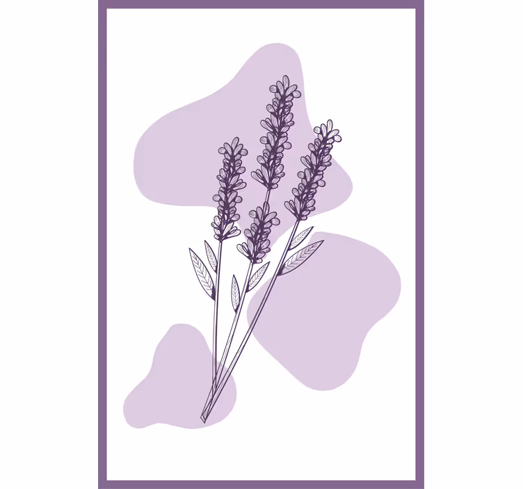 Mural de parede roxo com desenho de lavanda - TenStickers