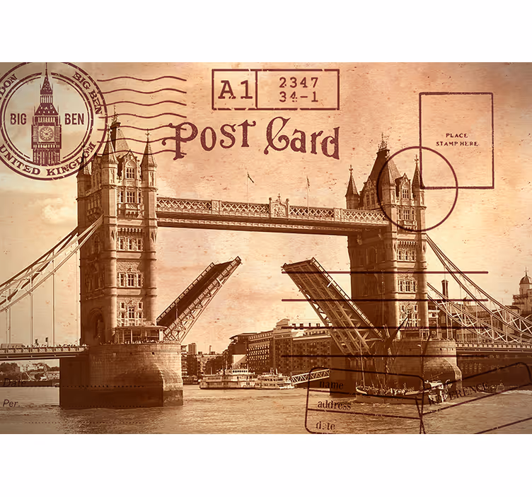 Mural de parede londres cartão postal vintage londres - TenStickers