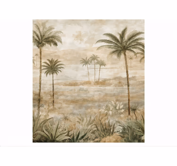 Mural de parede natureza vale com palmeiras - TenStickers