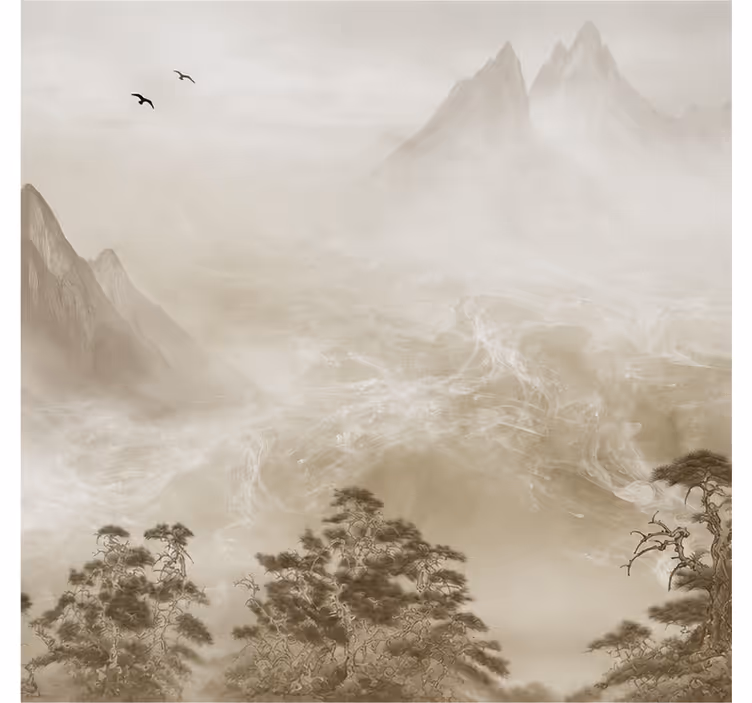 Mural de parede natureza paisagem serena montanhas - TenStickers