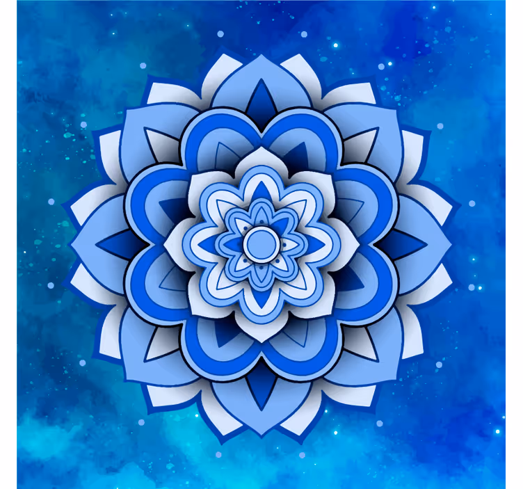 Mural de parede azul mandala floral azul - TenStickers