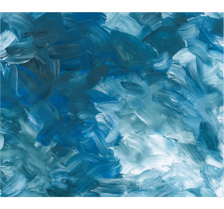 Mural de parede azul com pinceladas abstratas - TenStickers