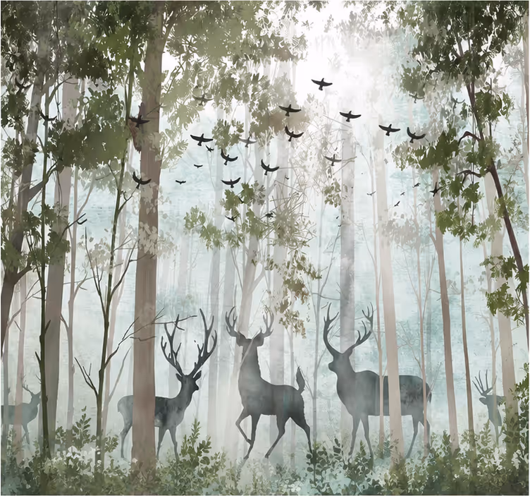 Mural de parede animais cervo - TenStickers