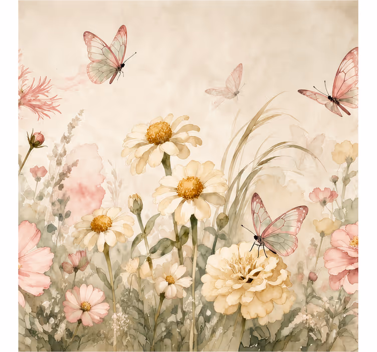 Mural de parede flores paisagem - TenStickers