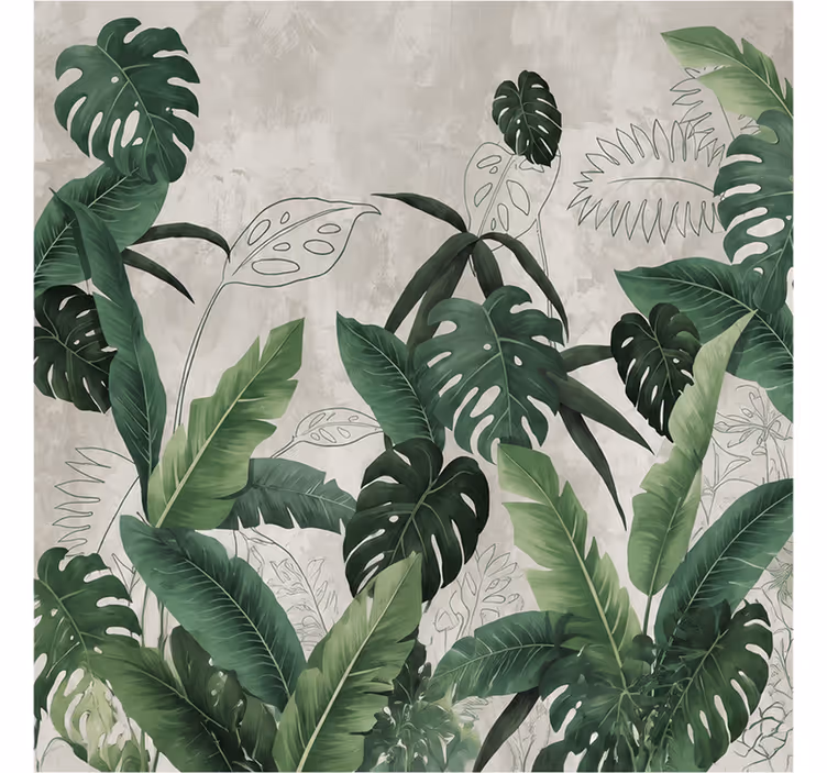 Mural de parede natureza folhas de monstera - TenStickers