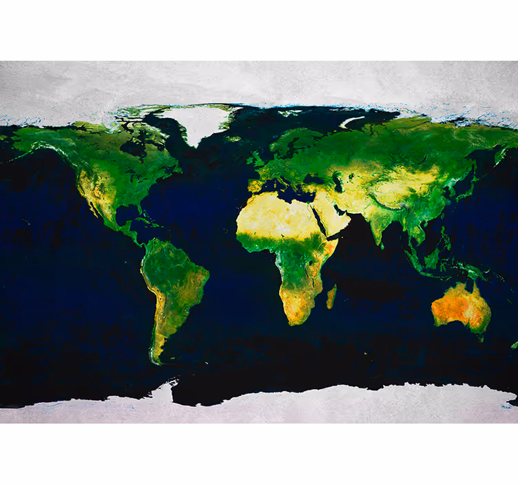 Murais de Parede Mapa do Mundo Geográfico - TenStickers