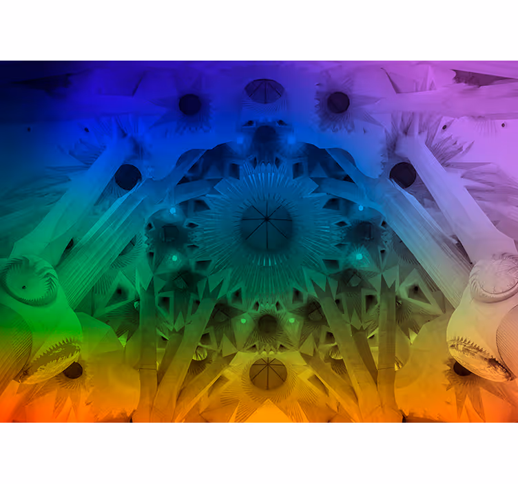 Fotomural Sagrada Família colorido - TenStickers